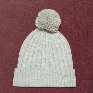 MICHAEL Michael Kors Gray Knit Pom-Pom Hat